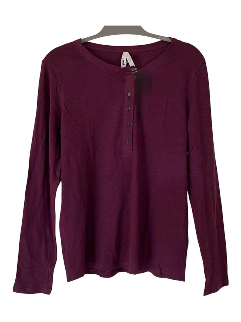 Pact Organic Cotton Slub Henley Top Size XL